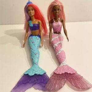 Barbie Lot (2) Dreamtopia Mermaid Dolls, About 13.5” ~2019 and 2017
